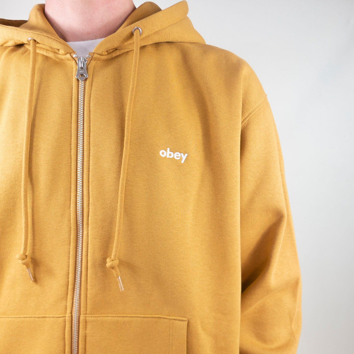 OBEY Tab Zip Hoodie - Brown Sugar