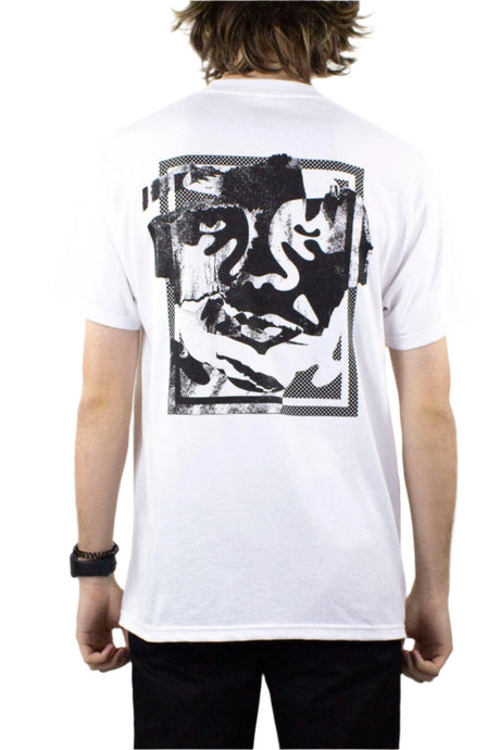 OBEY Torn Icon Face T-Shirt - White