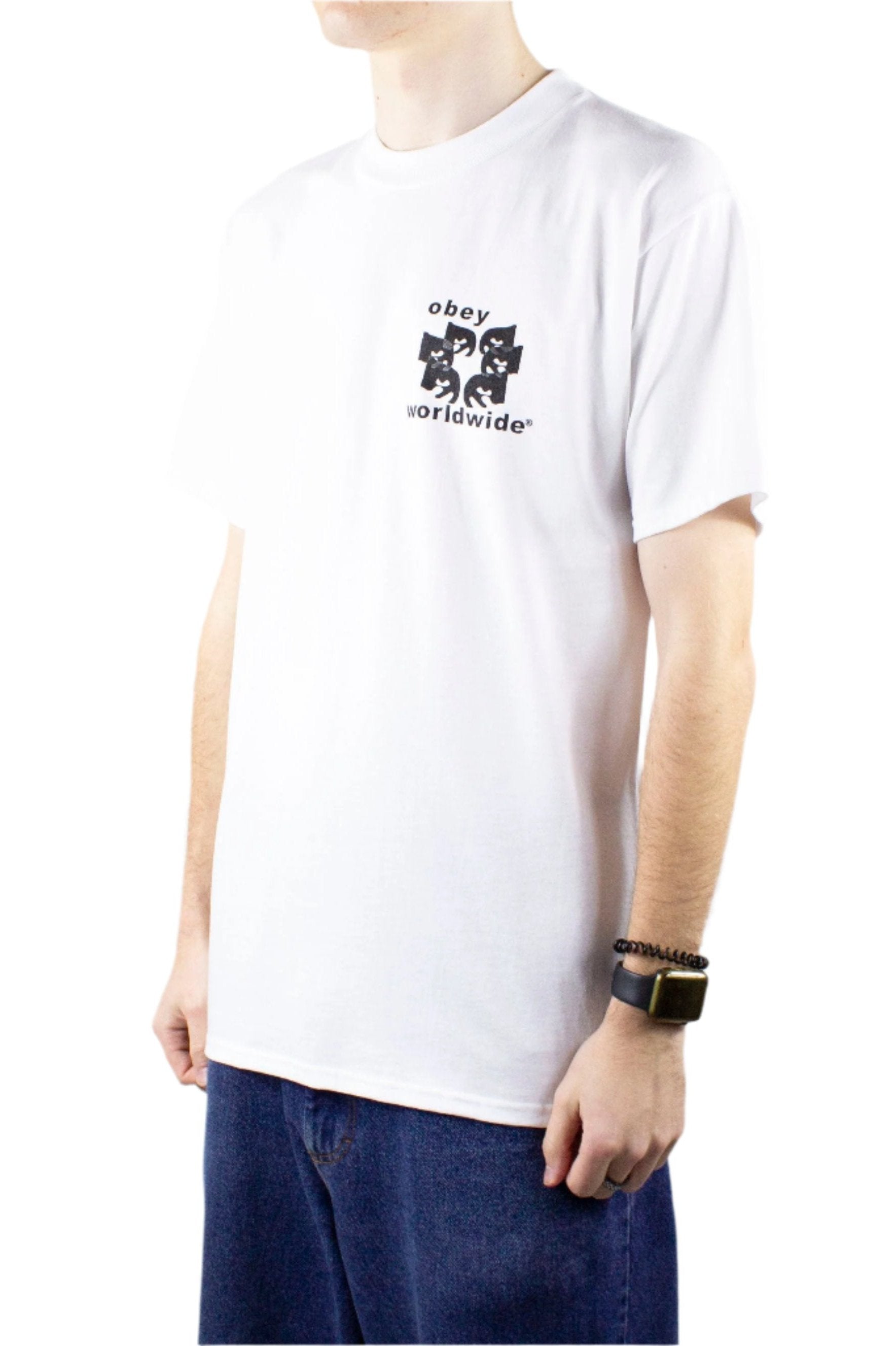 OBEY Worldwide Eyes T Shirt White exclusive at Remix Remix Casuals