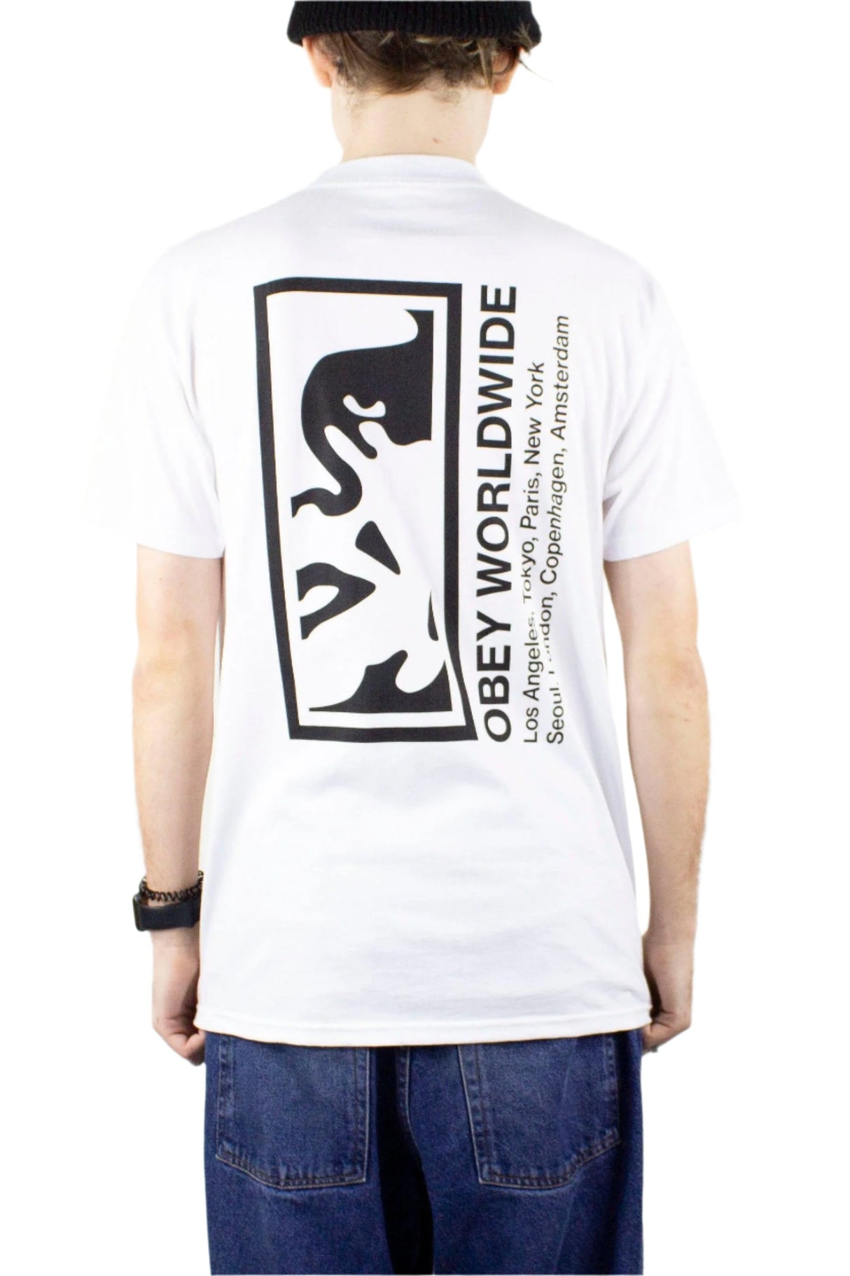 Obey Half Face Icon T-Shirt - White