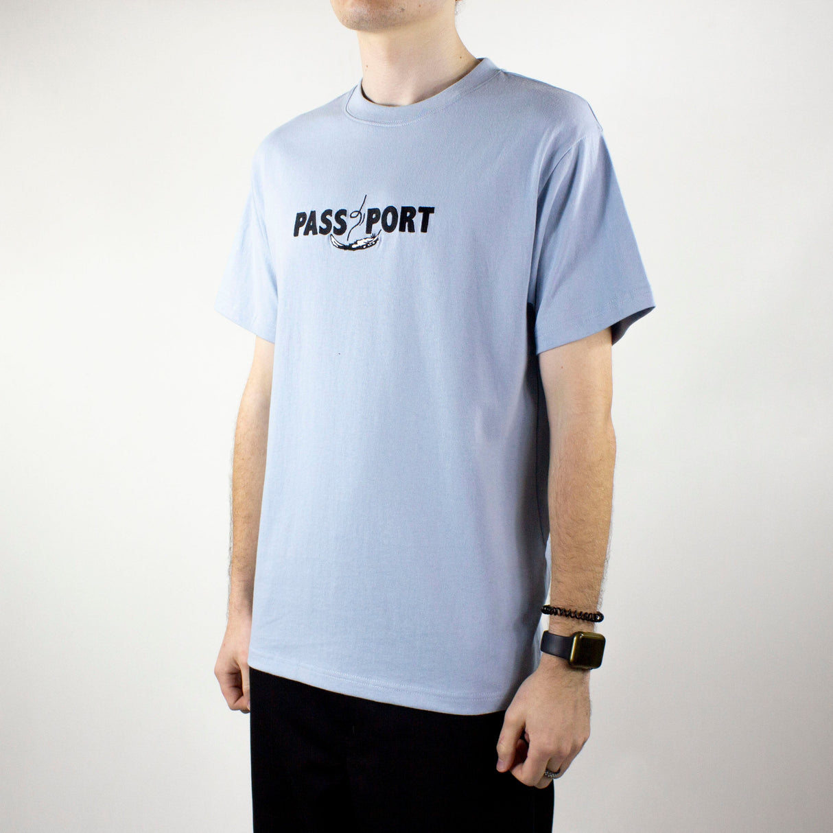 Pass Port Featherweight Embroidery T-Shirt - Powder Blue