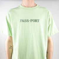 Pass Port Official Embroidery T-Shirt - Stonewash Green
