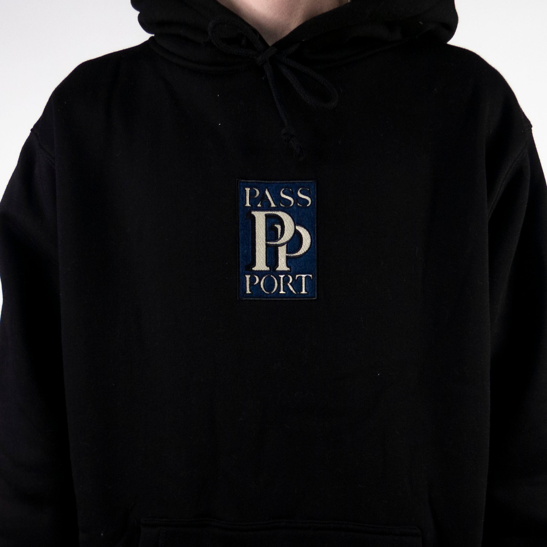 Pass Port PP Embroidery Hoodie - Black - M / Black