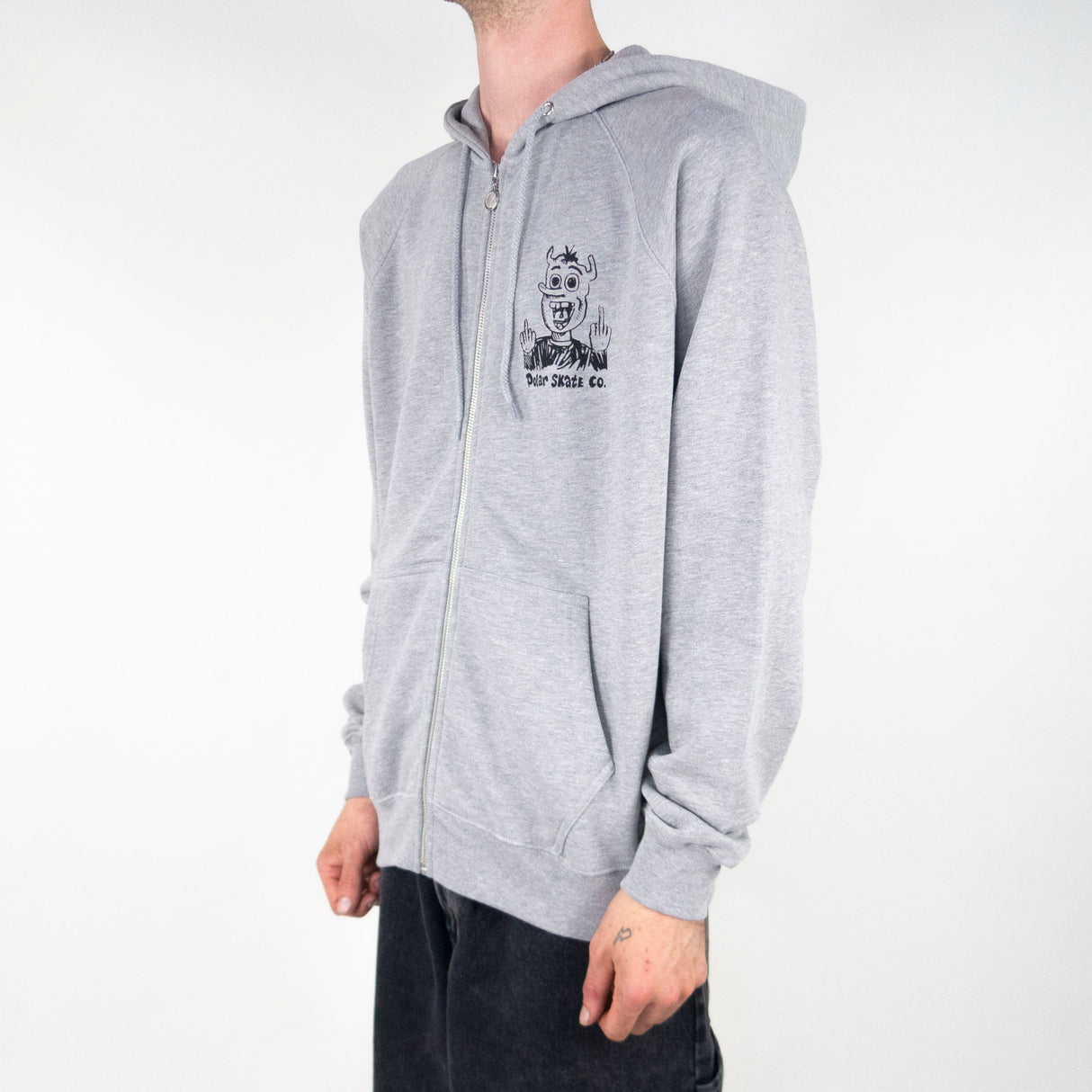 Polar Skate Co. Devil Man Zip Hoodie - Heather Grey