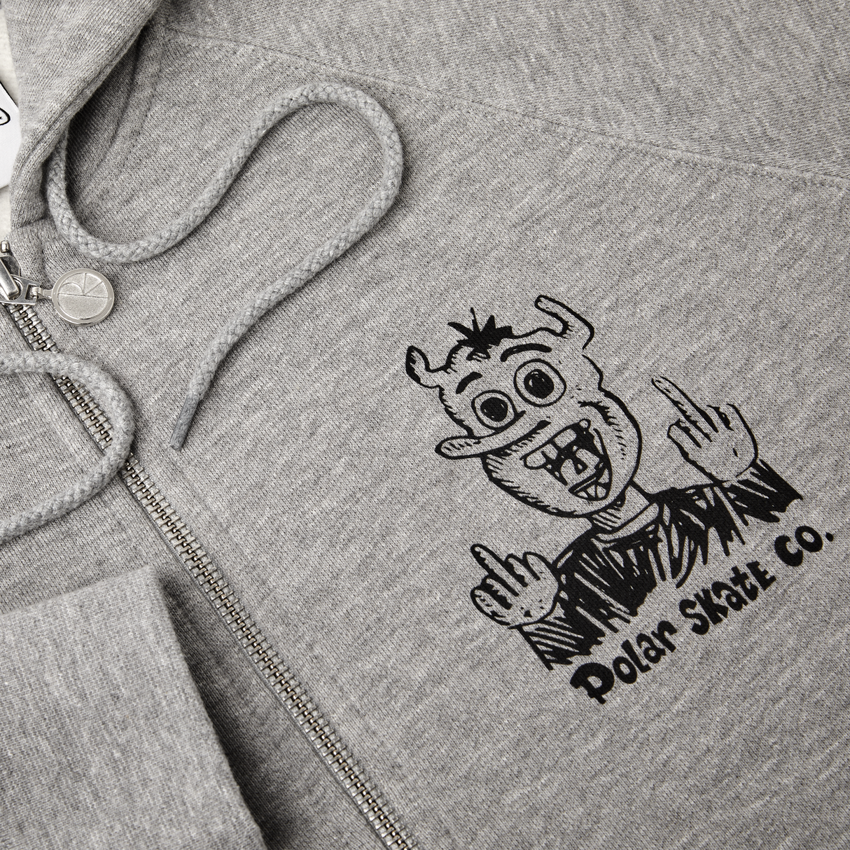 Polar Skate Co. Devil Man Zip Hoodie - Heather Grey