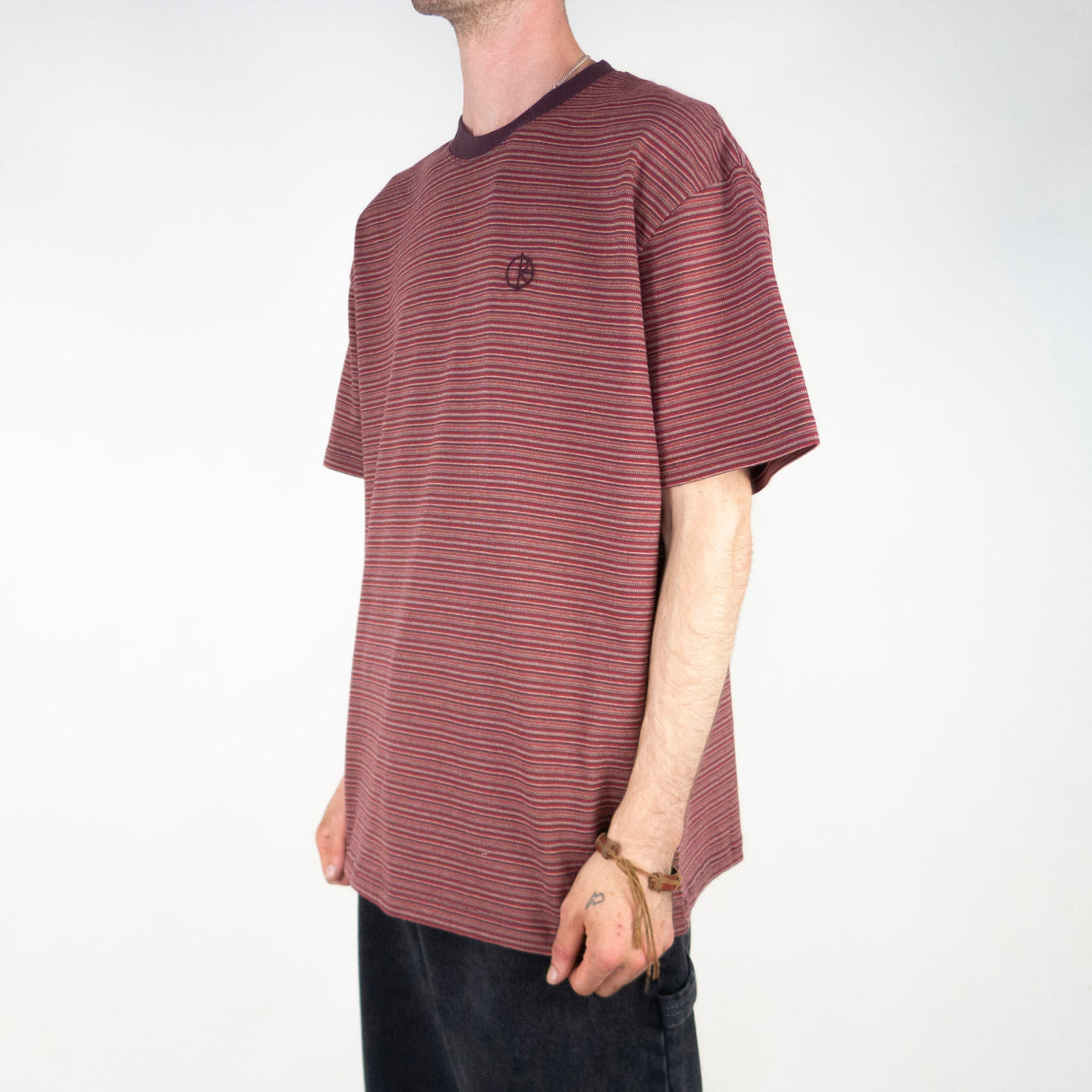 Polar Skate Co. Dizzy Stripe T-Shirt – Bordeaux