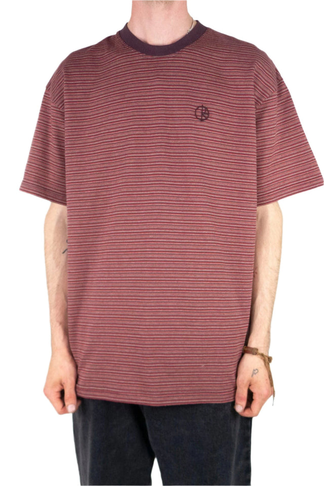 Polar Skate Co. Dizzy Stripe T-Shirt – Bordeaux