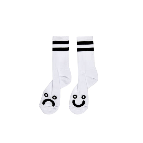 Polar Skate Co. Happy Sad Socks - White