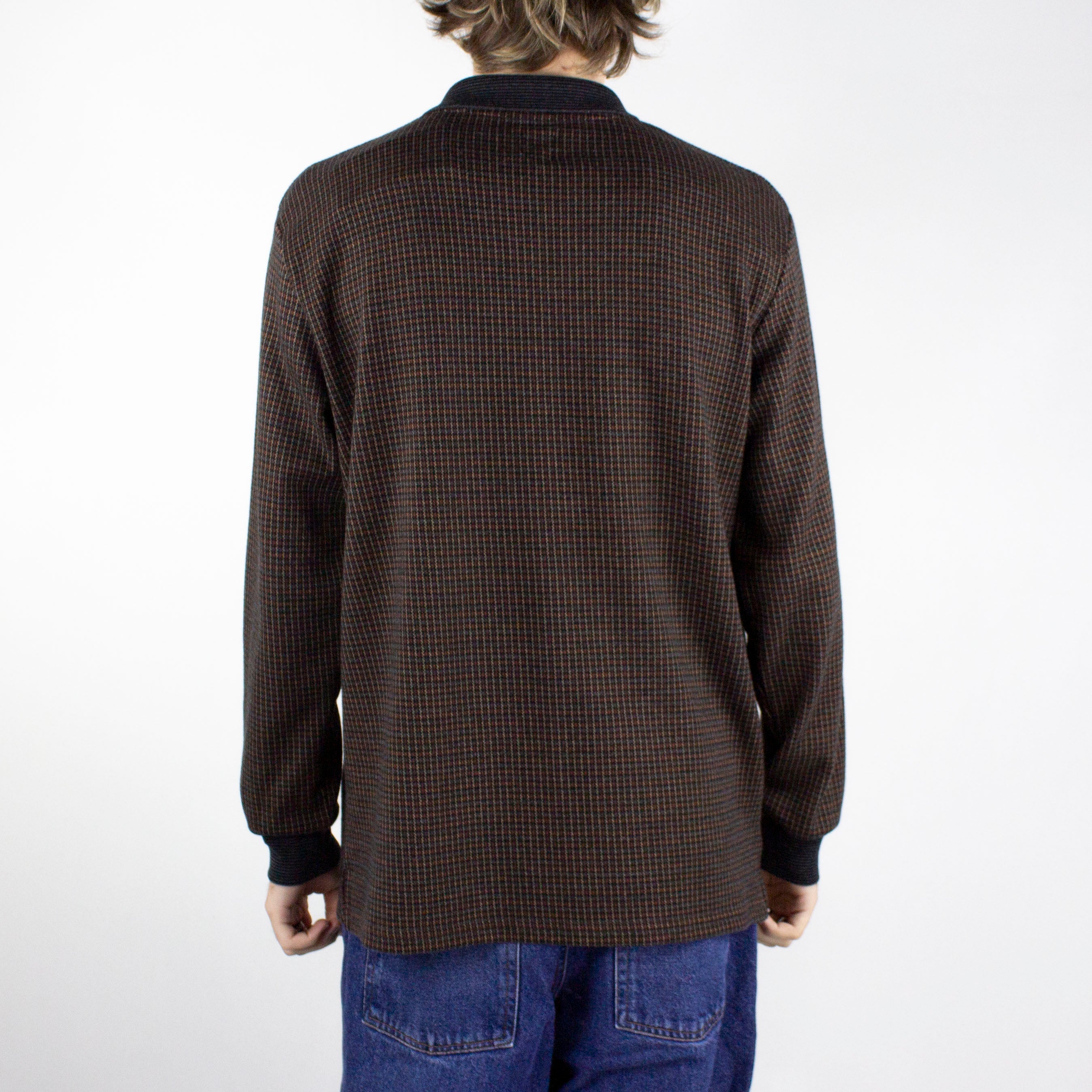 Polar Skate Co. Jacques Long Sleeve Polo Shirt – Grey Brown exclusive
