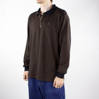 Polar Skate Co. Jacques Long Sleeve Polo Shirt – Grey Brown