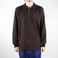 Polar Skate Co. Jacques Long Sleeve Polo Shirt – Grey Brown