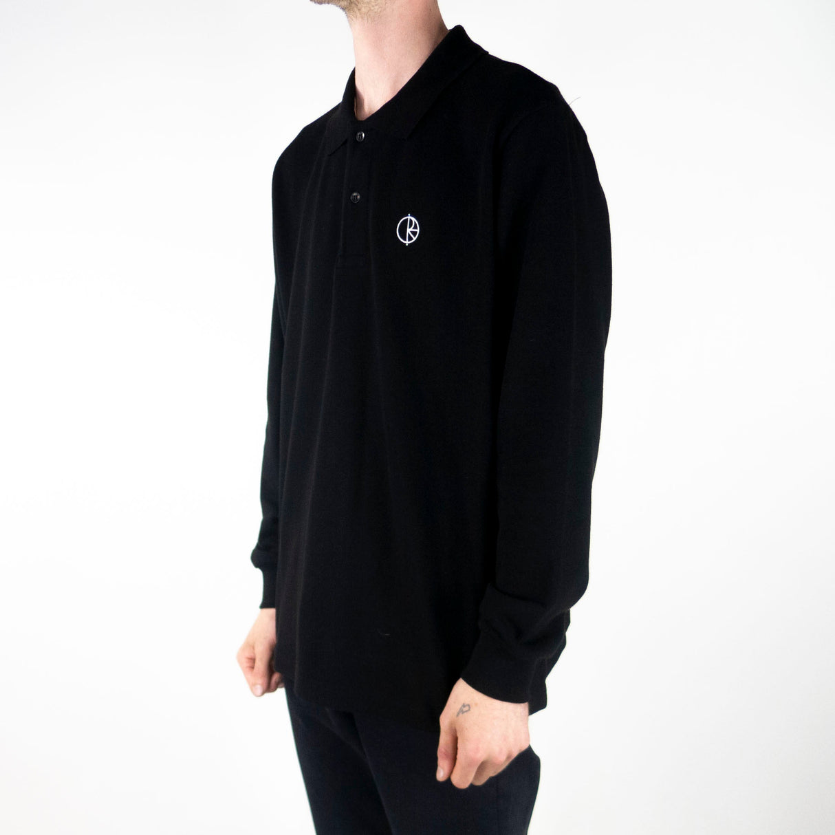 Polar Skate Co. Long Sleeve Polo Shirt - Black