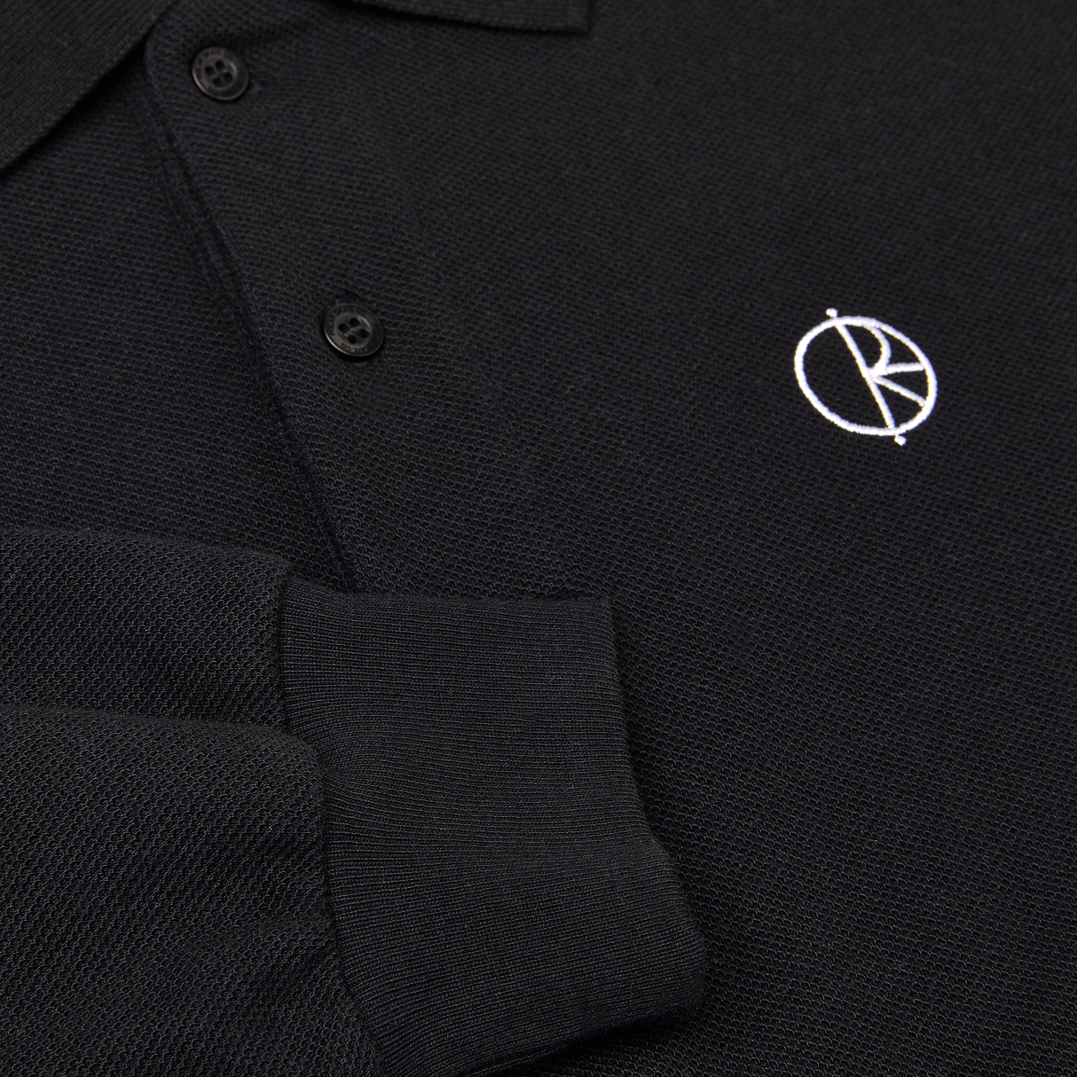 Polar Skate Co. Long Sleeve Polo Shirt - Black