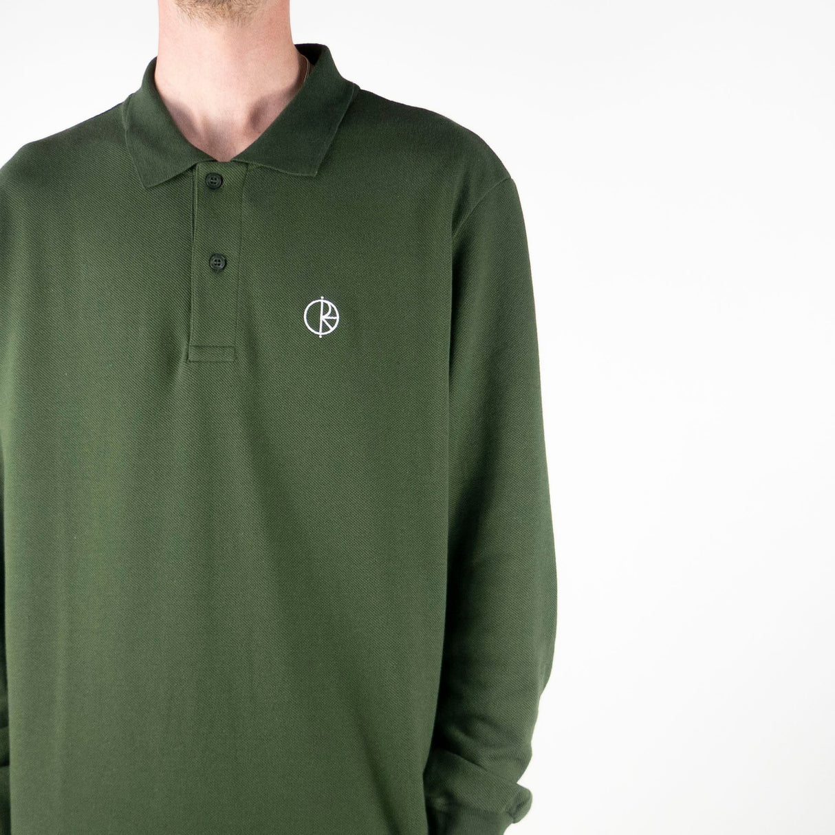 Polar Skate Co. Long Sleeve Polo Shirt - Dark Olive