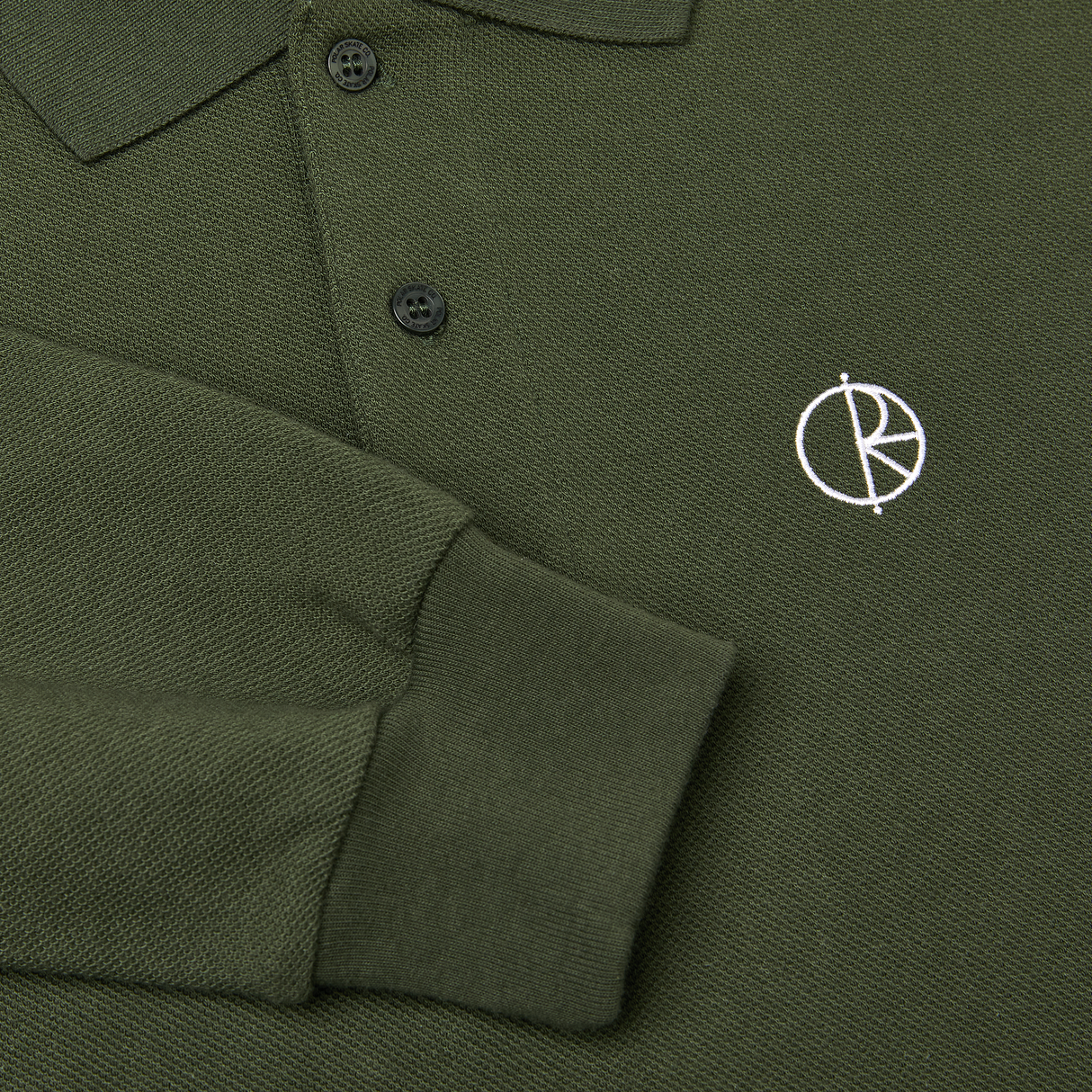 Polar Skate Co. Long Sleeve Polo Shirt - Dark Olive