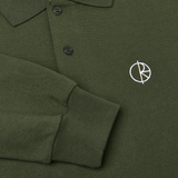 Polar Skate Co. Long Sleeve Polo Shirt - Dark Olive