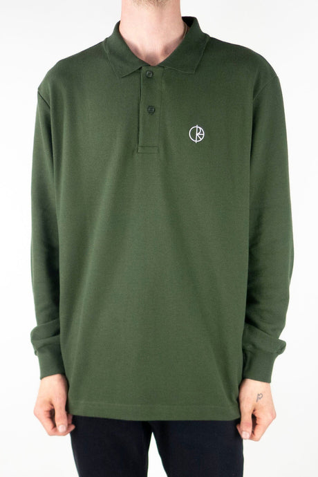 Polar Skate Co. Long Sleeve Polo Shirt - Dark Olive