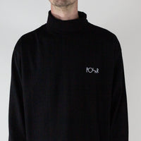Polar Skate Co. Script Turtleneck Longsleeve T-Shirt- Black