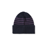 Polar Skate Co. Stripe Merino Beanie – Navy / Purple