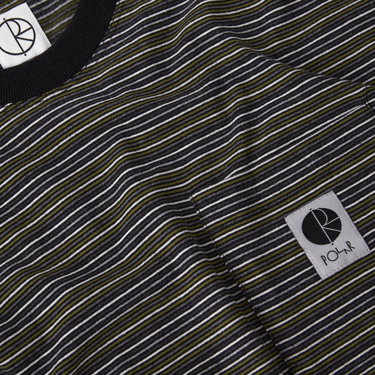 Polar Skate Co. Stripe Pocket T-Shirt – Black / Green