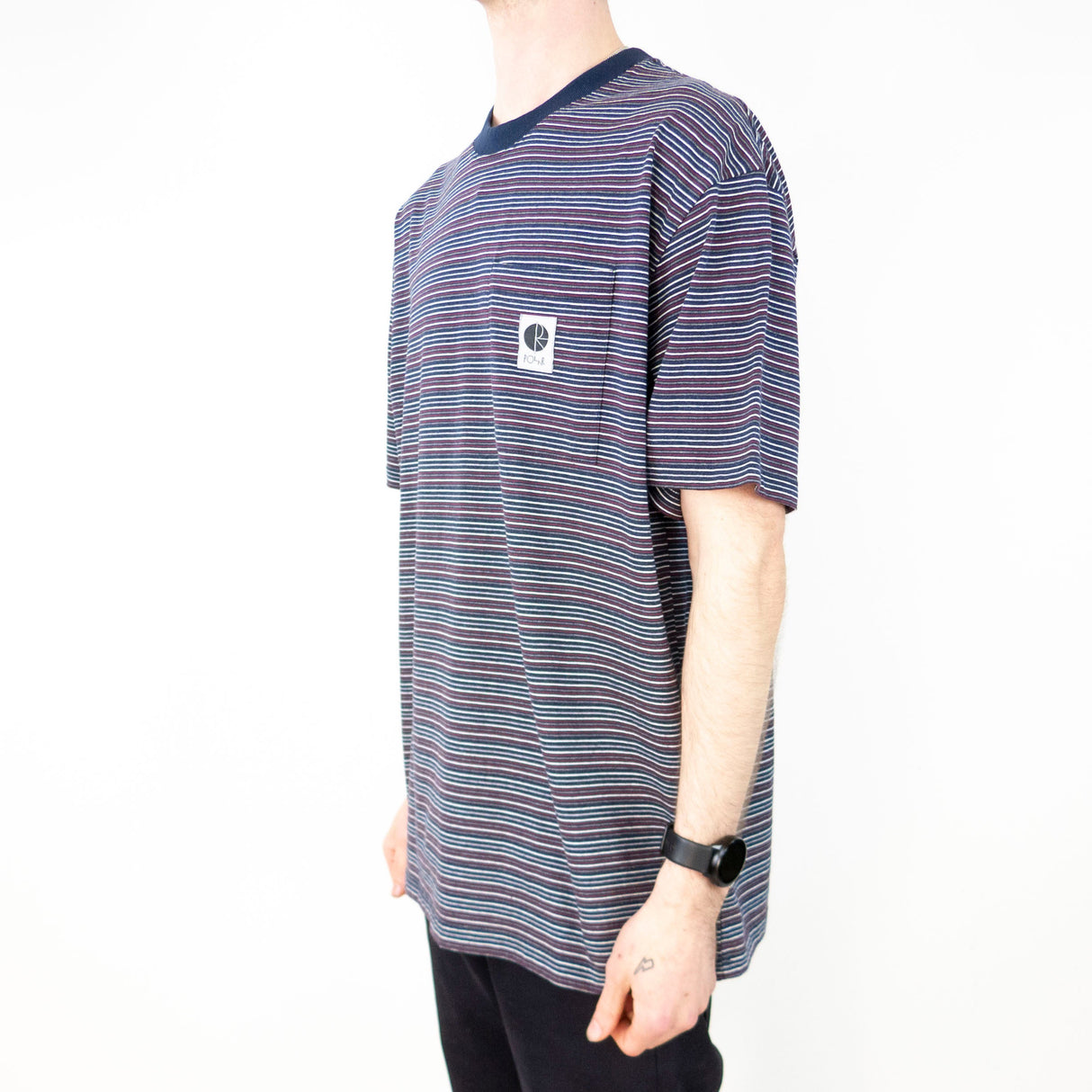 Polar Skate Co. Stripe Pocket T-Shirt - Navy