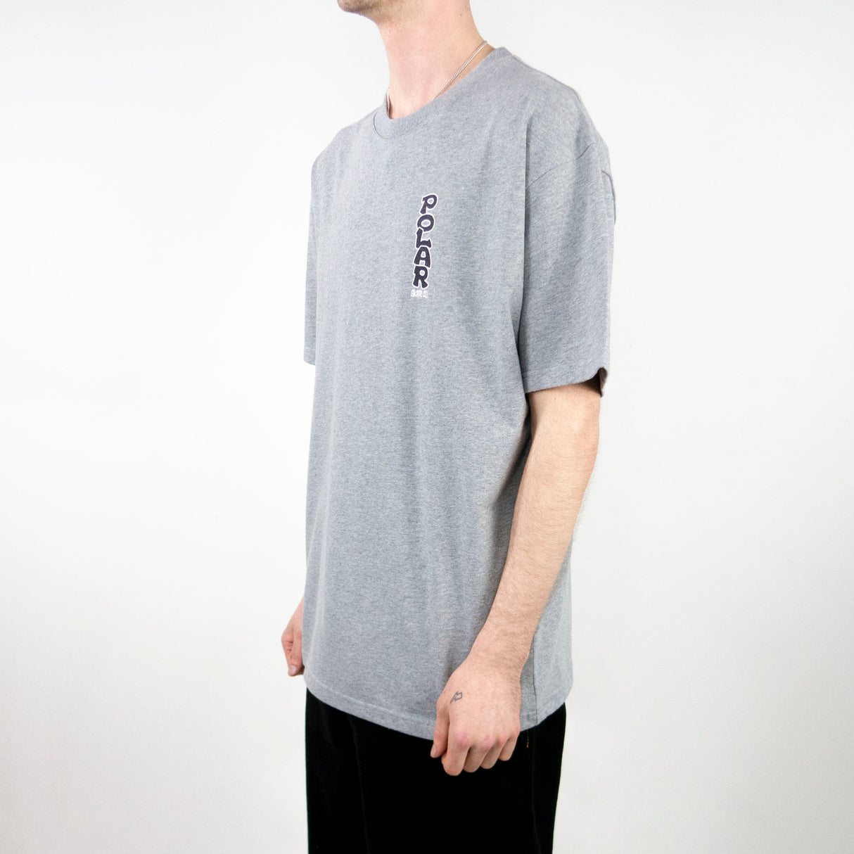 Polar Skate Co. Vertical Logo T-Shirt – Grey Heather