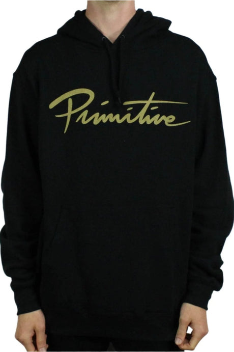 Primitive Nuevo Script Pullover Hooded Sweatshirt - Black