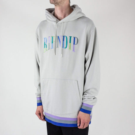 RIPNDIP Colour Block Logo Hoodie- Grey