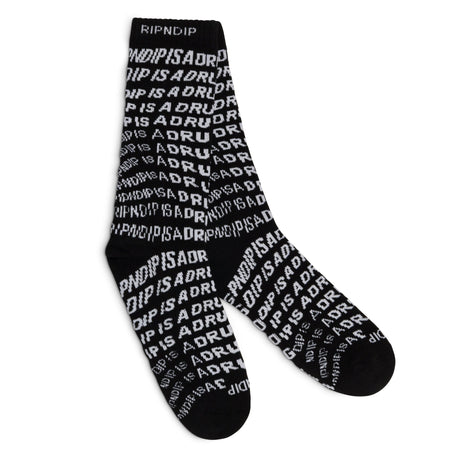 RIPNDIP Drug From God Socks - Black