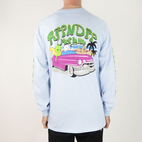 RIPNDIP Nermrider Beach Long Sleeve T-Shirt - Light Blue