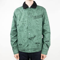 RIPNDIP Scribble Button Up Jacket - Forest Green