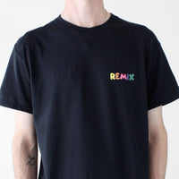Remix 'Fur' Rose T-Shirt - Black