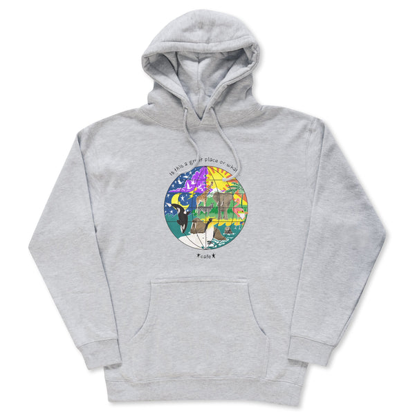 Skateboard Cafe Great Place Hoodie - Heather Grey