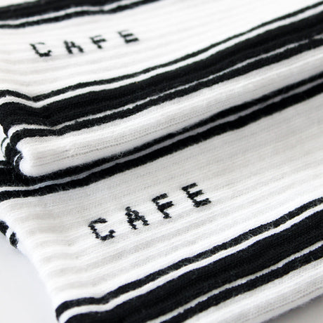 Skateboard Cafe Stripe Hi Socks - White / Black