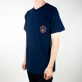 Spitfire Bighead Classic Pocket T-Shirt - Navy / Silver Fleck / Orange