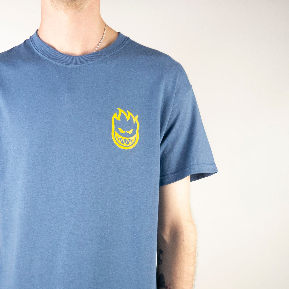 Spitfire Lil Bighead Logo T-Shirt - Indigo Blue / Yellow