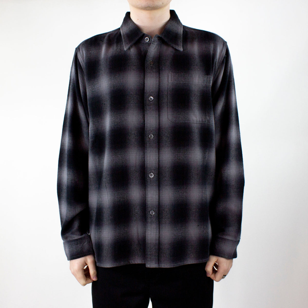 Stussy Pete Plaid Shirt – Charcoal exclusive at Remix – Remix Casuals