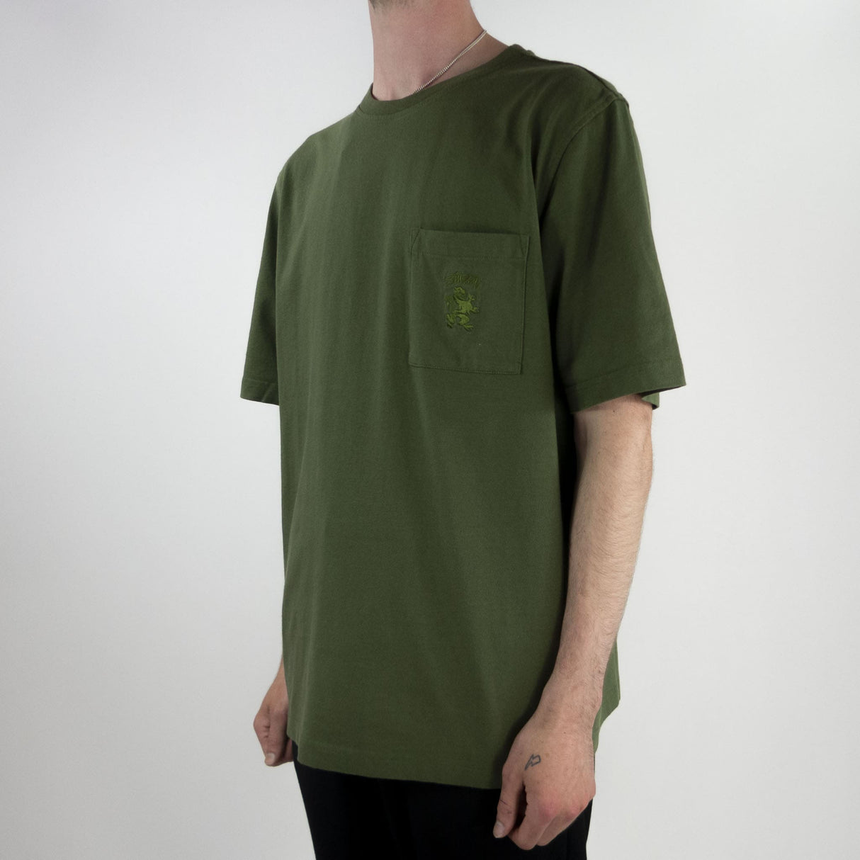 Stussy Regal Pocket Crew T-Shirt - Olive