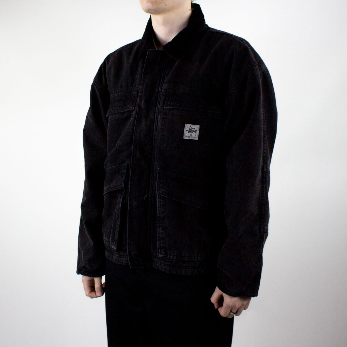 Stussy Washed Canvas Shop Jacket – Black