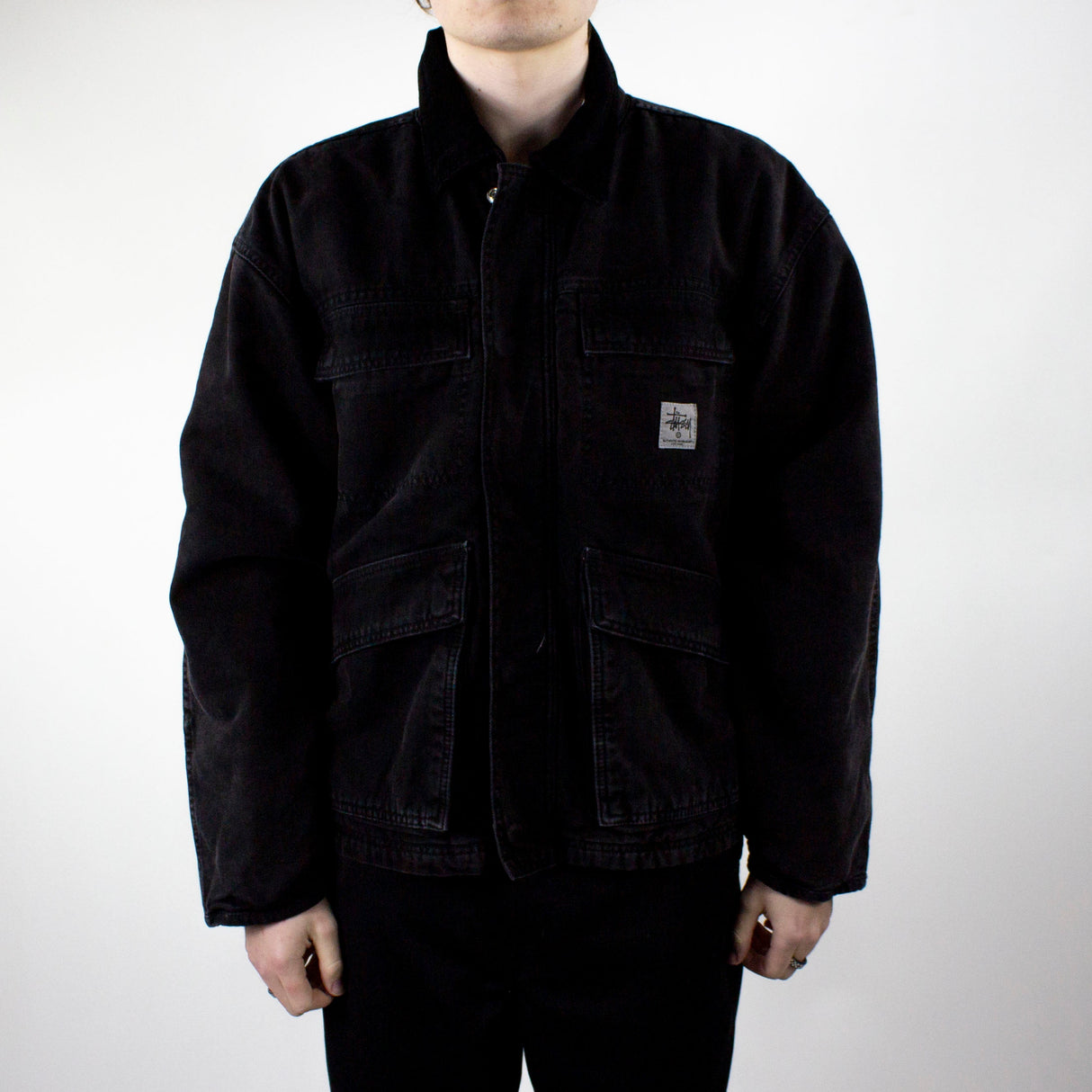 Stussy Washed Canvas Shop Jacket – Black