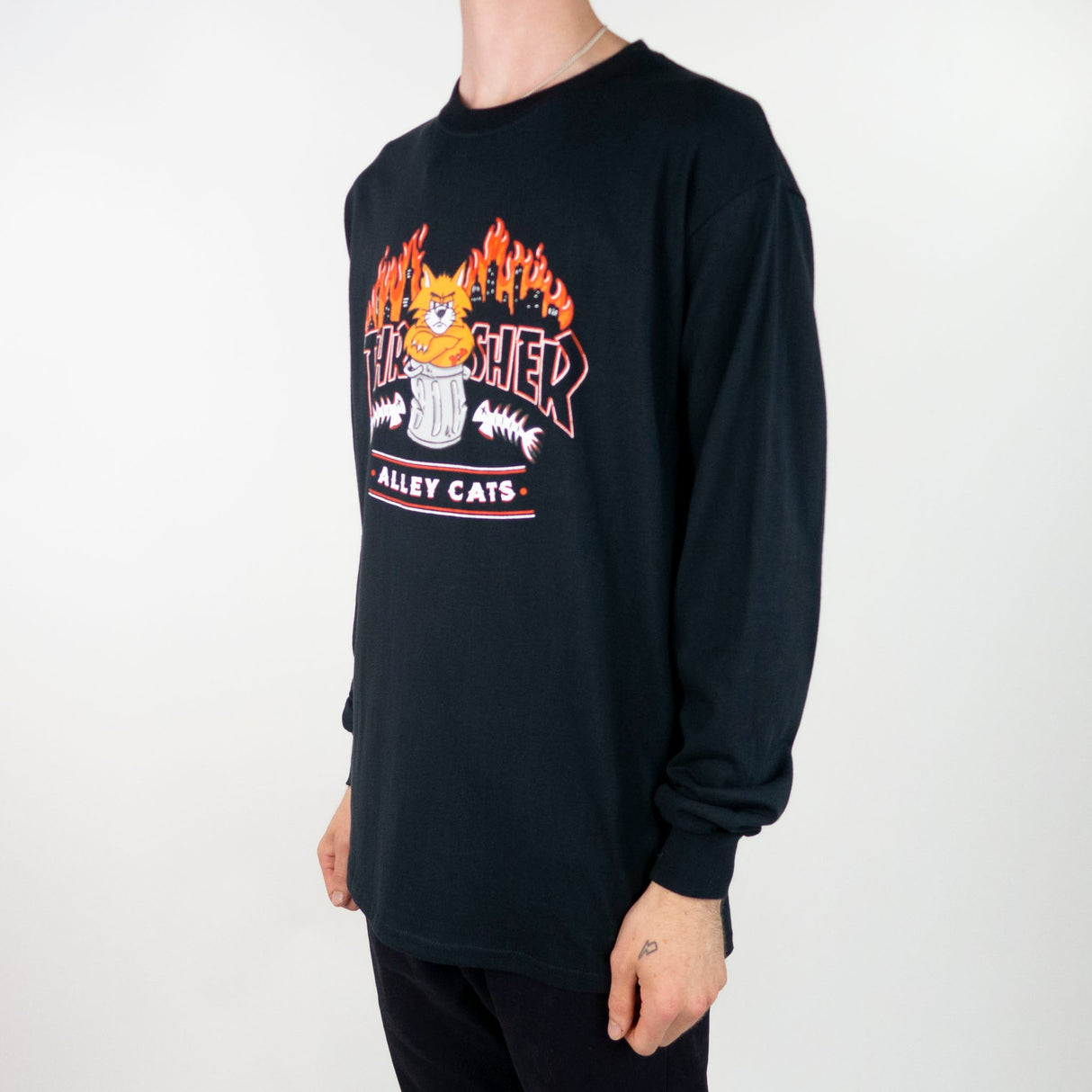 Thrasher Alley Cats Long Sleeve T-Shirt - Black