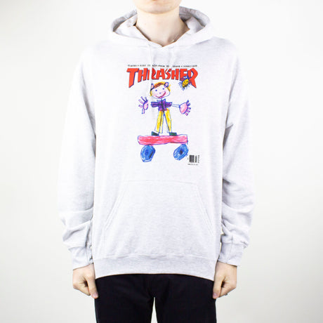 Thrasher Kid Cover Hoodie - Grey