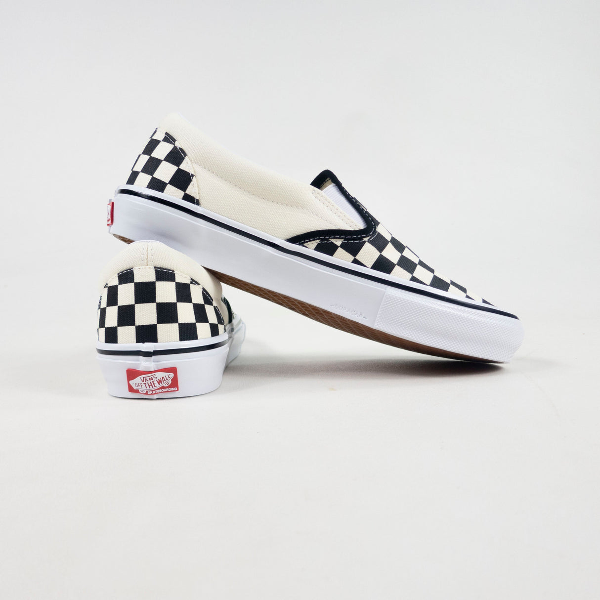 Vans Skate Slip On Shoes - (Checkerboard) Black / White