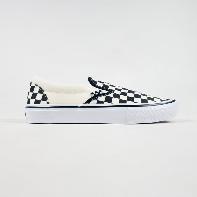 Vans Skate Slip On Shoes - (Checkerboard) Black / White