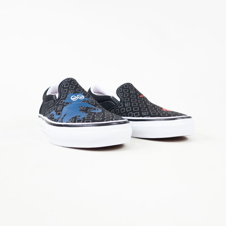 Vans Slip On "Krooked By Natas For Ray" Skate Shoes - (Krooked by Natas for Ray) Black